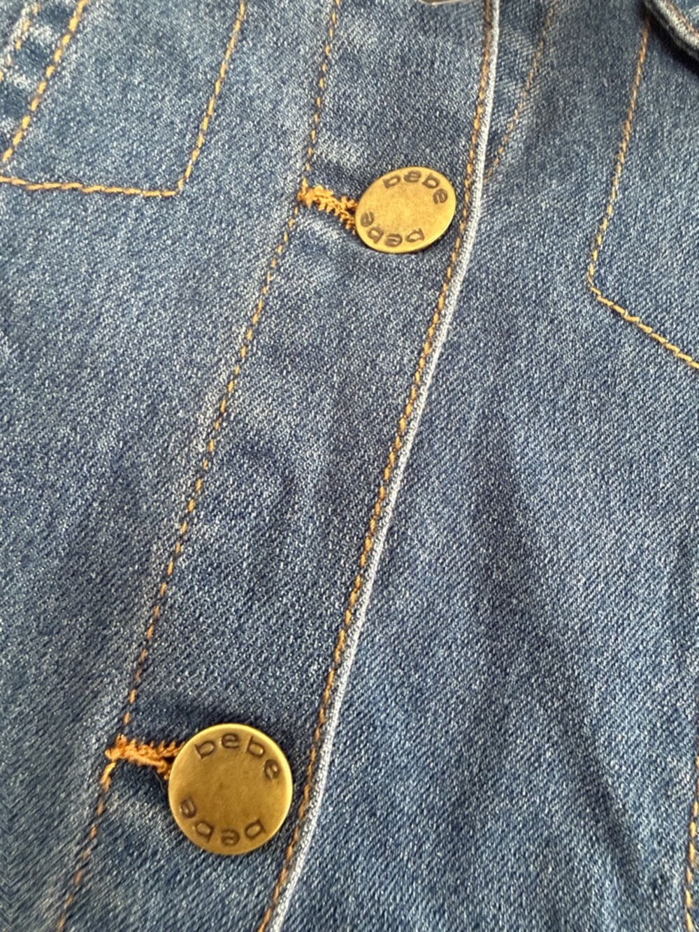 bebe Sleeveless Dark Blue Denim Button-Front Midi Dress - Picture 4 of 5